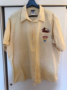 Vintage Women 90s Scooby Doo Cartoon Network Button Up Shirt 26/28W Yellow